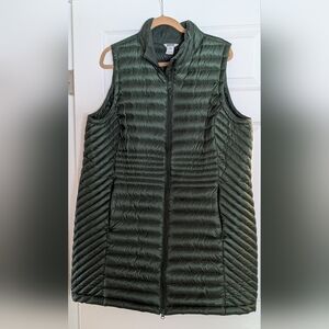 Duluth Trading Company Women's Down Right Long Tunic Vest XXL Mountain Green